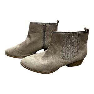 LC Lauren Conrad Women's Taupe Embellished Ankle Boots Size 10M